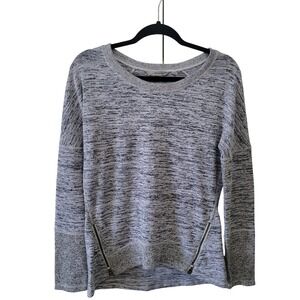 Athleta Women Small Cityscape Long Sleeve Side Zip Space Dye Top Gray Athleisure